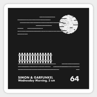 Simon & Garfunkel / Wednesday Morning 3am / Minimalist Design Magnet